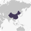 China highlighted on world map