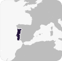 Portugal highlighted on world map